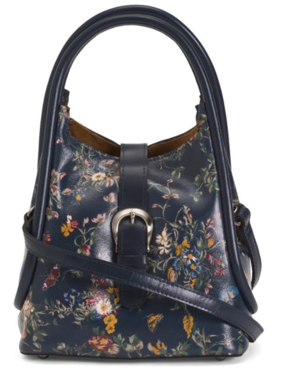 NWT Patricia Nash leather vallata blue multi floral crossbody